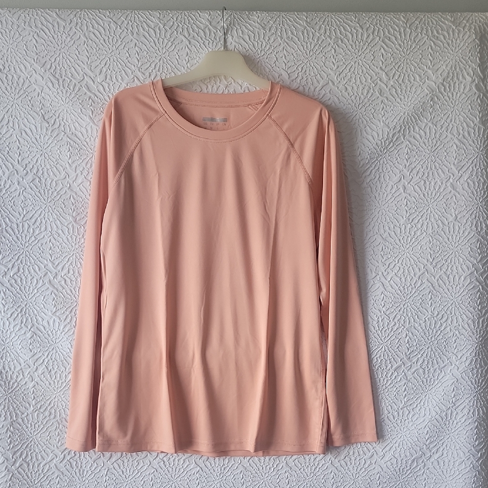 Elegant Peach Long Sleeve Women's Top